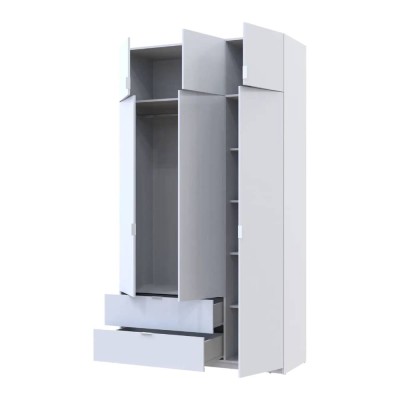 Шкаф распашной с антресолью Doros Лукас 135х50х240 см Белый (DRS-011652)
