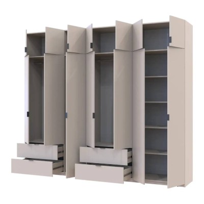Комплект шаф для одягу Doros Лукас (2 шт.) 280х50х240 см Кашемір (DRS-011716) Комплект шаф для одягу Doros Лукас (2 шт.) 280х50х240 см Кашемір (DRS-011716)