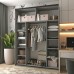 Шафа-купе дводверна Doros G-Caiser 180х60х240 см Графіт/Дуб евок/1 Чорне скло - фото 2