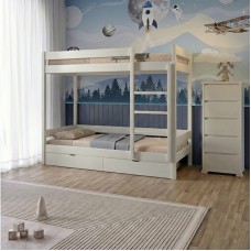 Двоярусне дитяче ліжко Mebigrand Атланта Міні Айворі (S0505Y30R) 80х190 см з ящиками