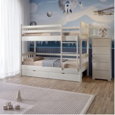 Двоярусне дитяче ліжко Mebigrand Бай-Бай Айворі (S0505Y30R) 70х190 см з ящиками (MBG-2375)