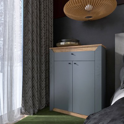 Тумба закритая Эверест Нордик-800 80х38х100 см Графит/Дуб крафт золотой 