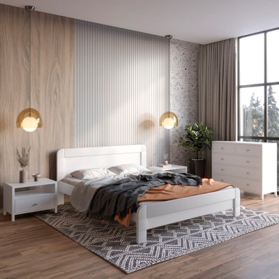 Двуспальная кровать (подъемный механизм) Mebigrand Тоскана Люкс Белый (RAL9003) 160х200 см (MBG-1685)