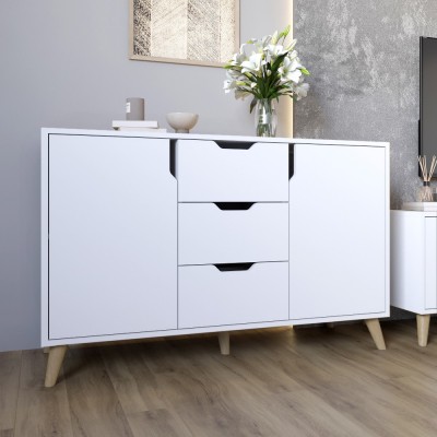 Комод у вітальню з ніжками в кольорі Горіх світлий М-ЗОН Борн 1200 Німфея Альба  