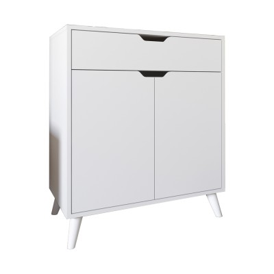 Комод в гостиную с белыми ножками М-ЗОН Борн 750 Нимфеа Альба  