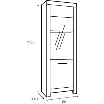 Пенал-вітрина Гербор Белен REG1W Сосна каньйон/Дуб корабельний