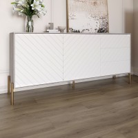 Комод с золотыми металлическими ножками LION Амарант 168x40x76,5 см Шварцвальд/Белый (LION-041958)