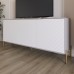Тумба под телевизор с золотыми металлическими ножками LION Амарант 168x40x76,5 см Кашемир/Белый (LION-043069) - фото 1