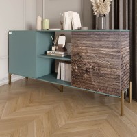 Комод відкритий на золотих металевих ніжках LION Грей Граніт сірий/Дерево 