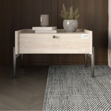Тумба ліжкова LION Wood з одним ящиком Самоа Димчастий чорні ніжки 