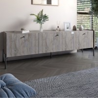 Тумба під телевізор на 3 ящики LION Wood із чорними ніжками 160х65х40 см Шварцвальд 