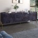 Тумба під телевізор з шухлядами LION Wood з золотими ніжками 160x40x65 см Бетон темний - фото 1