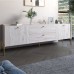 Тумба под телевизор с ящиками LION Wood с золотыми ножками 180х50х40 см Самоа Дымчатый (LION-043120) - фото 1