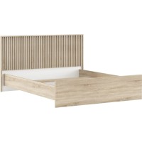 Ліжко двоспальне без основи під матрац Гербор Брус LOZ160 160x200 см Дуб сонома/Німфея альба білий