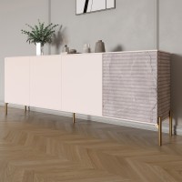 Комод на золотых металлических ножках LION Грей 204x38x76,5 см Розовый/Камень (LION-042690)