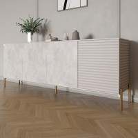 Комод на золотых металлических ножках LION Грей 204x38x76,5 см Бетон/Кашемир (LION-042639)