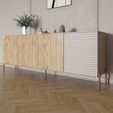 Комод на золотих металевих ніжках LION Грей 204x38x76,5 см Дуб Аппалачі/Кашемір 
