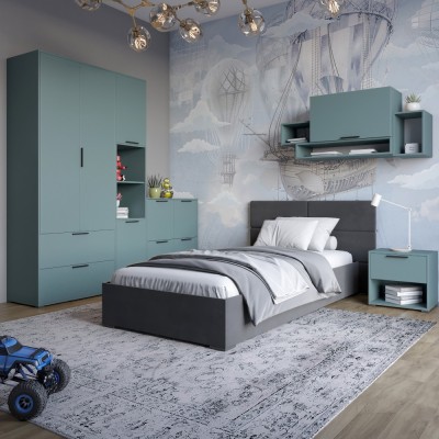 Гарнітур в спальню LION Краш Граніт сірий з 6 елементів