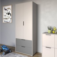 Шафа розстібна дводверна LION Краш з 2 ящиками Кашемір/Антрацит 