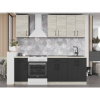 Кухня модульна Эверест Оптима набор №4 Дуб крафт белый/Антрацит 2,2 м (EVR-5704)