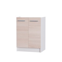 Кухонный модуль нижний Эверест Эко 600 ясень шимо светлый/белый (без столешницы) 60х46х82 см (EVR-2811)
