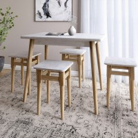 Стол и 4 табурета обеденный комплект для кухни Маями-2 кромка ПВХ 0,45 мм Бетон (LION-041235)