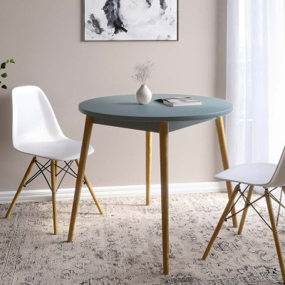 Обідній стіл круглий LION Маями-1 дерев'яні ніжки Граніт сірий