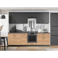 Кухня модульна Эверест Оптима набор №6 Антрацит/Дуб крафт золотой 2,6 м (EVR-5715)
