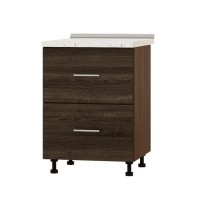 Кухонный модуль нижний на 2 ящика Эверест Оптима Н86-600 Дуб трюфель (без столешницы) 60х47х82 см (EVR-3861)