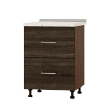 Кухонный модуль нижний на 2 ящика Эверест Оптима Н86-600 Дуб трюфель (без столешницы) 60х47х82 см (EVR-3861)