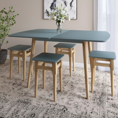 Дерев'яний розкладний обідній стіл LION Маямі-3 Граніт сірий 90х60/90х120