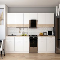 Кухня модульная Лея Doros 340х60х250 см Белый/Дуб сонома