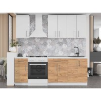 Кухня модульна Эверест Оптима набор №4 Нимфея альба (белый)/Дуб крафт золотой 2,2 м (EVR-5706)