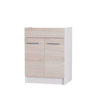 Кухонный модуль под мойку Эверест Эко 600 ясень шимо светлый/белый (без столешницы) 60х46х82 см (EVR-2814)