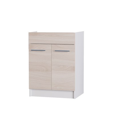 Кухонний модуль під мийку Еверест Еко 600 ясен шимо світлий/білий (без стільниці) 60х46х82 см