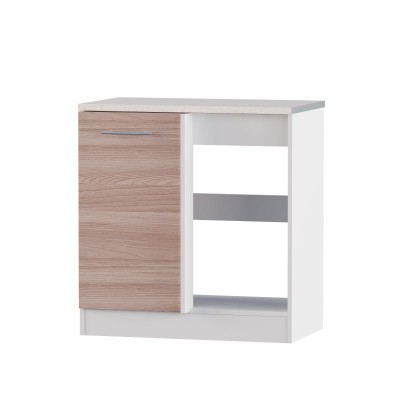 Кухонний модуль нижній кутовий Еверест Еко 790 ясен шимо темний/білий (зі стільницею) 79х46х82 см