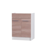 Кухонный модуль под мойку Эверест Эко 600 ясень шимо темный/белый (без столешницы) 60х46х82 см (EVR-2815)