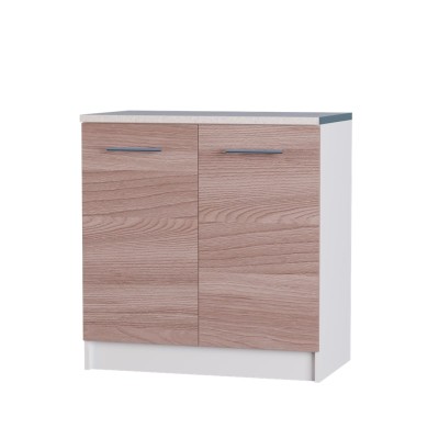 Кухонный модуль нижний Эверест Эко 800 ясень шимо темный/белый (со столешницей) 80х46х82 см (EVR-2909)