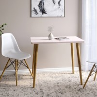 Обідній стіл LION Маями-2 дерев'яні ніжки Рожевий