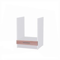 Кухонний модуль під духовку Еверест Еко 600 ясен шимо темний/білий (без стільниці) 60х46х82 см