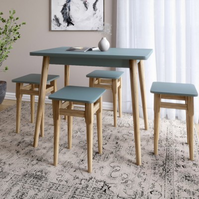 Стіл та 4 табурети обідній комплект для кухні Маямі-2 кромка ПВХ 0,45 мм Граніт сірий