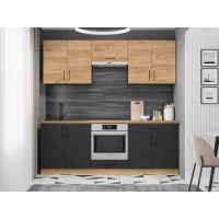 Кухня модульна Эверест Оптима набор №8 Дуб крафт золотой/Антрацит 2,2 м (EVR-5721)