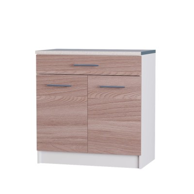 Кухонний модуль нижній з шухлядою Еверест Еко 800 ясен шимо темний/білий (зі стільницею) 80х46х82 см