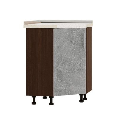 Кухонный модуль нижний угловой Эверест Оптима Н70-795 Бетон (без столешницы) 80х80х82 см (EVR-3521)