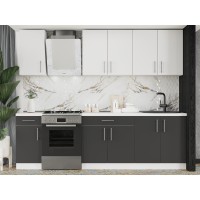 Кухня модульна Эверест Оптима набор №3 Нимфея альба (белый)/Антрацит 2,6 м (EVR-5702)