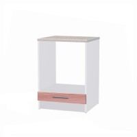 Кухонний модуль під духовку Еверест Еко 600 ясен шимо темний/білий (зі стільницею) 60х60х85 см