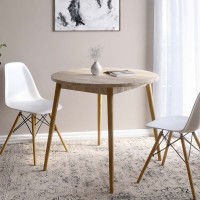 Обеденный стол круглый LION Маями-1 деревянные ножки Дуб Сонома (LION-041153)