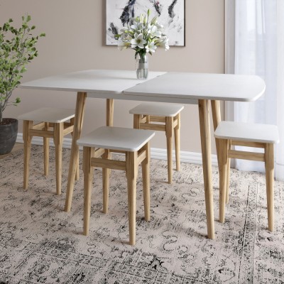 Деревянный раскладной обеденный стол LION Маями-3 Бетон Style 90х60/90х120 (LION-041263)